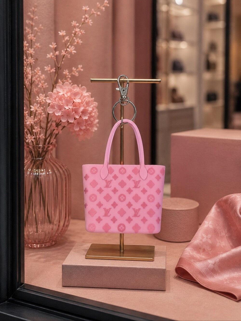 Monogram Inspired Mini Tote Keychain/Bag Charm